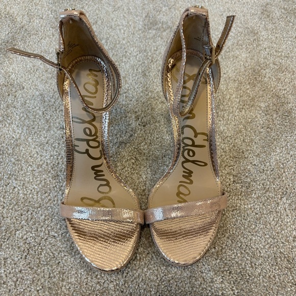 Sam Edelman Arielle Pink Sparkly Strappy Heel Pump Sexy Formal Dressy Metallic - Picture 2 of 10